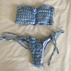 Textured gingham bikini